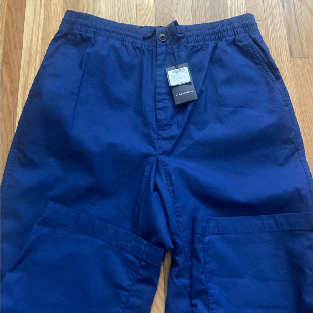 NWT Club Monaco Men’s Resort Cotton Pants in Navy/Bleu Marine Sz Medium - Picture 3 of 9